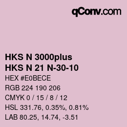 カラーコード: HKS N 3000plus - HKS N 21 N-30-10 | qconv.com