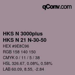 カラーコード: HKS N 3000plus - HKS N 21 N-30-50 | qconv.com