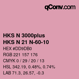 Color code: HKS N 3000plus - HKS N 21 N-60-10 | qconv.com