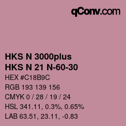 Farbcode: HKS N 3000plus - HKS N 21 N-60-30 | qconv.com