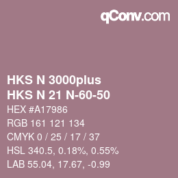 颜色代码: HKS N 3000plus - HKS N 21 N-60-50 | qconv.com