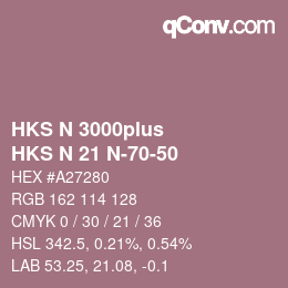 Color code: HKS N 3000plus - HKS N 21 N-70-50 | qconv.com