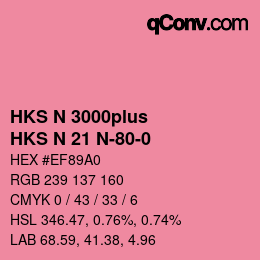 Color code: HKS N 3000plus - HKS N 21 N-80-0 | qconv.com