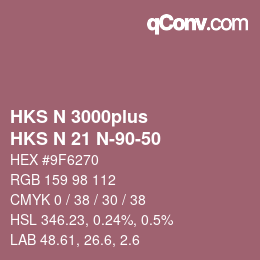 Color code: HKS N 3000plus - HKS N 21 N-90-50 | qconv.com