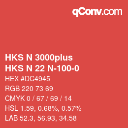 Code couleur: HKS N 3000plus - HKS N 22 N-100-0 | qconv.com