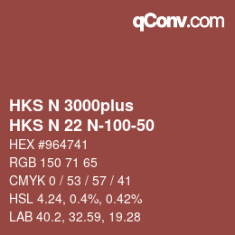 Color code: HKS N 3000plus - HKS N 22 N-100-50 | qconv.com