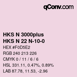 Color code: HKS N 3000plus - HKS N 22 N-10-0 | qconv.com
