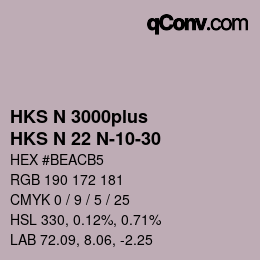 カラーコード: HKS N 3000plus - HKS N 22 N-10-30 | qconv.com