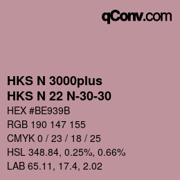 Color code: HKS N 3000plus - HKS N 22 N-30-30 | qconv.com