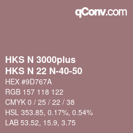 Color code: HKS N 3000plus - HKS N 22 N-40-50 | qconv.com