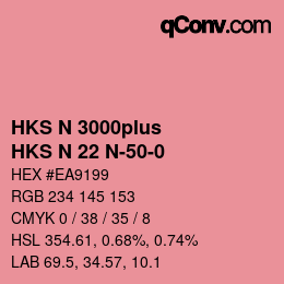 Color code: HKS N 3000plus - HKS N 22 N-50-0 | qconv.com