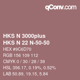Code couleur: HKS N 3000plus - HKS N 22 N-50-50 | qconv.com