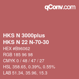 Código de color: HKS N 3000plus - HKS N 22 N-70-30 | qconv.com