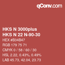 Color code: HKS N 3000plus - HKS N 22 N-90-30 | qconv.com