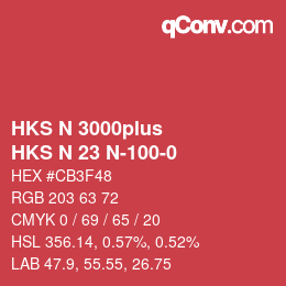 Código de color: HKS N 3000plus - HKS N 23 N-100-0 | qconv.com