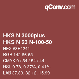 Código de color: HKS N 3000plus - HKS N 23 N-100-50 | qconv.com