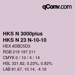 Code couleur: HKS N 3000plus - HKS N 23 N-10-10 | qconv.com