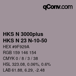 Código de color: HKS N 3000plus - HKS N 23 N-10-50 | qconv.com