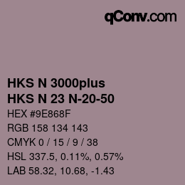 Code couleur: HKS N 3000plus - HKS N 23 N-20-50 | qconv.com