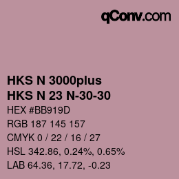 Color code: HKS N 3000plus - HKS N 23 N-30-30 | qconv.com
