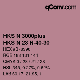 Color code: HKS N 3000plus - HKS N 23 N-40-30 | qconv.com