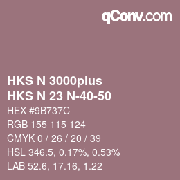 Color code: HKS N 3000plus - HKS N 23 N-40-50 | qconv.com