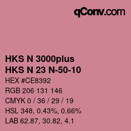 Código de color: HKS N 3000plus - HKS N 23 N-50-10 | qconv.com