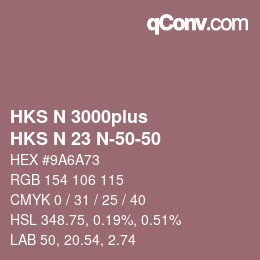 Farbcode: HKS N 3000plus - HKS N 23 N-50-50 | qconv.com