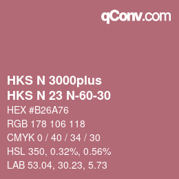 Código de color: HKS N 3000plus - HKS N 23 N-60-30 | qconv.com