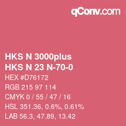 Code couleur: HKS N 3000plus - HKS N 23 N-70-0 | qconv.com