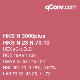 Color code: HKS N 3000plus - HKS N 23 N-70-10 | qconv.com