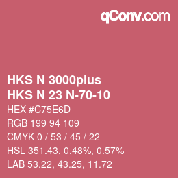 Código de color: HKS N 3000plus - HKS N 23 N-70-10 | qconv.com