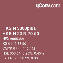 Color code: HKS N 3000plus - HKS N 23 N-70-50 | qconv.com