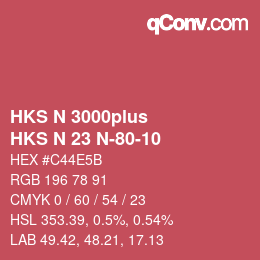 Code couleur: HKS N 3000plus - HKS N 23 N-80-10 | qconv.com