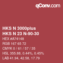 Farbcode: HKS N 3000plus - HKS N 23 N-90-30 | qconv.com