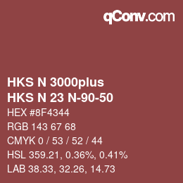 Color code: HKS N 3000plus - HKS N 23 N-90-50 | qconv.com