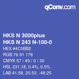 Farbcode: HKS N 3000plus - HKS N 243 N-100-0 | qconv.com