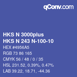 Color code: HKS N 3000plus - HKS N 243 N-100-10 | qconv.com