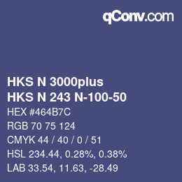 Código de color: HKS N 3000plus - HKS N 243 N-100-50 | qconv.com