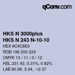 Color code: HKS N 3000plus - HKS N 243 N-10-10 | qconv.com