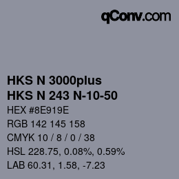 Código de color: HKS N 3000plus - HKS N 243 N-10-50 | qconv.com