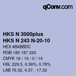 Código de color: HKS N 3000plus - HKS N 243 N-20-10 | qconv.com