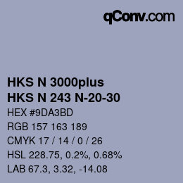 Color code: HKS N 3000plus - HKS N 243 N-20-30 | qconv.com