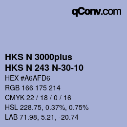 Código de color: HKS N 3000plus - HKS N 243 N-30-10 | qconv.com