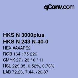 Code couleur: HKS N 3000plus - HKS N 243 N-40-0 | qconv.com