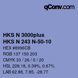 カラーコード: HKS N 3000plus - HKS N 243 N-50-10 | qconv.com