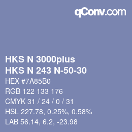 Farbcode: HKS N 3000plus - HKS N 243 N-50-30 | qconv.com