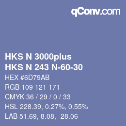 Farbcode: HKS N 3000plus - HKS N 243 N-60-30 | qconv.com