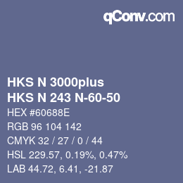 Color code: HKS N 3000plus - HKS N 243 N-60-50 | qconv.com