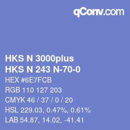 Farbcode: HKS N 3000plus - HKS N 243 N-70-0 | qconv.com